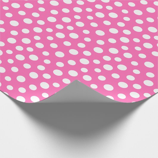 Weißes Blatt auf rosa Wrapping Paper Geschenkpapier (Ecke)