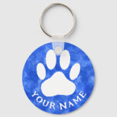 Weißes Blatt Drucken Benutzerdefinierter Text Blau Schlüsselanhänger (Rückseite)