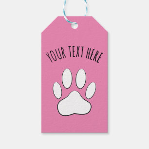 Weißes Blatt Drucken Benutzerdefinierter Text rosa Geschenkanhänger