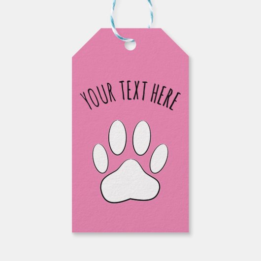 Weißes Blatt Drucken Benutzerdefinierter Text rosa Geschenkanhänger (Rückseite)