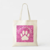 Weißes Blatt Print Custom Text Pink Wasserfarbe Tragetasche (Rückseite)