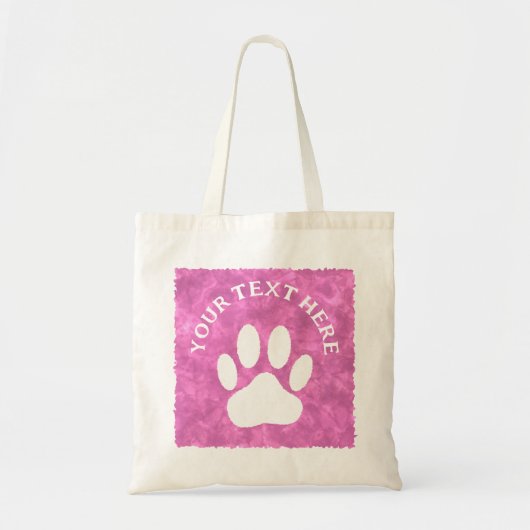 Weißes Blatt Print Custom Text Pink Wasserfarbe Tragetasche (Vorne)