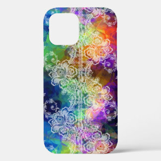 Weißes Blatt über dem Rainbow-Gewebe Case-Mate iPhone Hülle