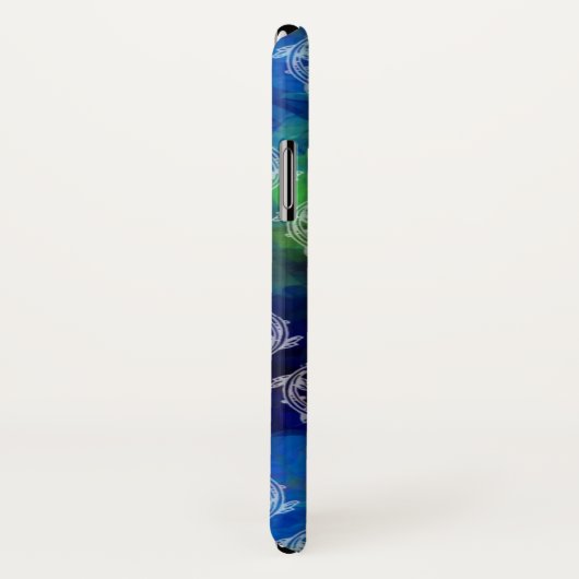 Weißes Blatt über dem Rainbow-Gewebe Case-Mate iPhone Hülle (Hinten/Rechts)