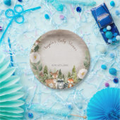 Weißes Blatt Winterwald Pappteller (Party)