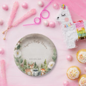 Weißes Blatt Winterwald Pappteller (Party)