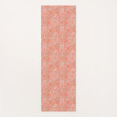 Weißes Blätter auf Orange Yogamatte (Vorderseite)