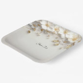 Weißes Blätter aus Elfenbein Pappteller (Gewinkelt)