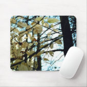 Weißes Blätter für Herbst Mousepad (Mit Mouse)