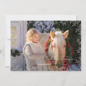 Weißes Blätter Weihnachts-Foto Feiertagskarte (Vorderseite)