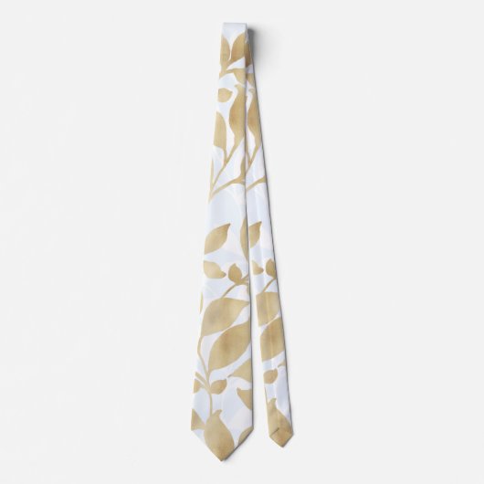 Weißes Blattmuster Krawatte (Vorderseite)