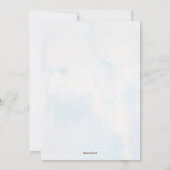 Weißes blaues BlumenAquarell-25. Jahrestag Einladung (Rückseite)