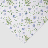 Weißes blaues Blumenpapier mit Aquarellfarbe Seidenpapier (Ausschnitt)