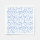 Weißes blaues Blumenpapier Napkins Serviette (Vorderseite)