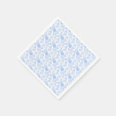 Weißes blaues Blumenpapier Napkins Serviette (Ecke)