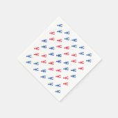 Weißes, blaues Hummermuster, weißes Papier Serviette (Ecke)