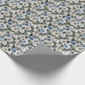 Weißes blaues Rose - Umschlagpapier Geschenkpapier (Ecke)