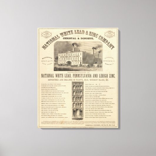 Weißes Blei und Zink Leinwanddruck (Vorderseite)
