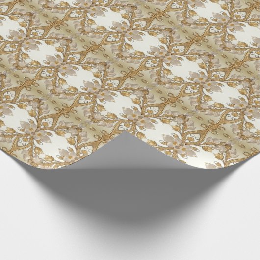 Weißes Blume Decorations-Gold-Umschlagpapier Geschenkpapier (Ecke)