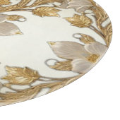 Weißes Blume Decorative Goldschneidtafel Schneidebrett (Ecke)