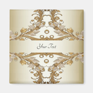 Weißes Blume Dekoratives Goldmagnet Magnet