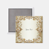 Weißes Blume Dekoratives Goldmagnet Magnet (Vorderseite/Rückseite)