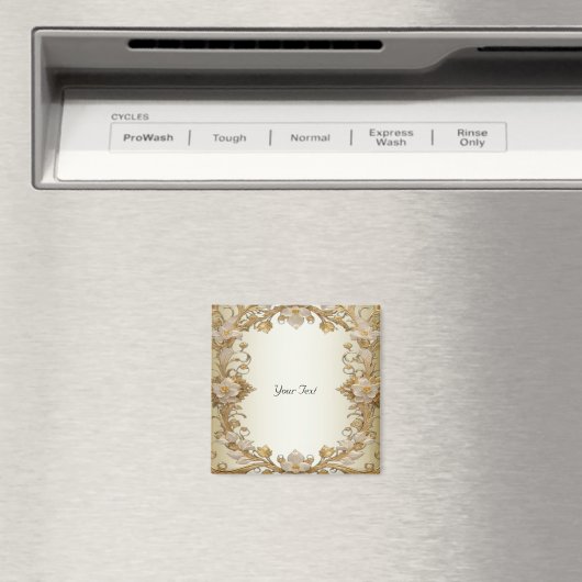 Weißes Blume Dekoratives Goldmagnet Magnet (In Situ (Geschirrspüler))