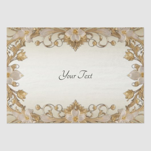 Weißes Blume-Dekorpapier Seidenpapier (Vorderseite)