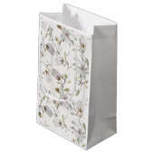 Weißes Blume-Geschenktasche Kleine Geschenktüte (Rückseite Schrägansicht)
