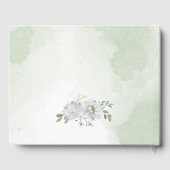 Weißes Blume-Grüngold Gästebuch (Rückseite)