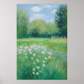 Weißes Blume-Malplakat Poster (Vorne)