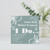 Weißes Blume Probe Abendessen Einladung (Stehend Vorderseite)