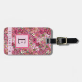 Weißes Blume Rosa Blütenfarbe Gepäckanhänger (Vorderseite horizontal)