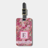 Weißes Blume Rosa Blütenfarbe Gepäckanhänger (Vorderseite vertikal)