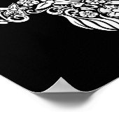 Weißes Blume- und Weindesign Poster (Ecke)