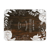 Weißes Blumenbarnwood Save the Date Inspiriert Magnet (Horizontal)