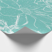 Weißes Blumenbündel Transparent - Aquamarin Geschenkpapier (Ecke)