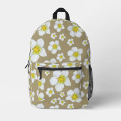 Weißes Blumendesign im Rucksack (Vorderseite)