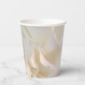 Weißes Blumengestein Hochzeitspapier Pappbecher (Rückseite)