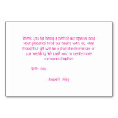 Weißes Blumenholz Textur Hochzeit Thankyou Karten (Rückseite)