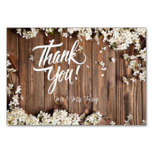 Weißes Blumenholz Textur Hochzeit Thankyou Karten