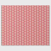 Weißes Blumenmuster auf rotem Hintergrund Geschenkpapier (Flach)