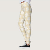 Weißes Blumenmuster Leggings (Links)