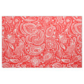 Weißes Blumenpaisley-Muster aus rotem Stoff (Yard (91,4 cm))