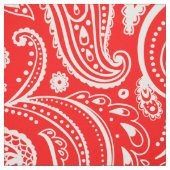 Weißes Blumenpaisley-Muster aus rotem Stoff (Muster)