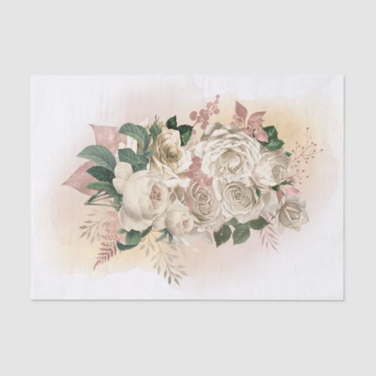 Weißes Blumenpapier aus Elfenbein Seidenpapier (Vorderseite)