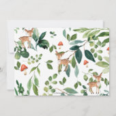 Weißes Blumentier Hirsche Wald Geburtstagsland Fot Einladung (Rückseite)