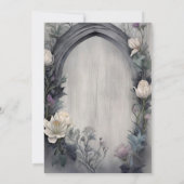 Weißes Blumenwasser gotische Pagan-Handfasts Einladung (Rückseite)