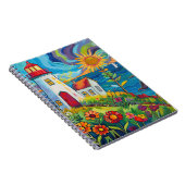 Weißes Blumenzelt Notizblock (Rechte Seite)