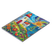 Weißes Blumenzelt Notizblock (Linke Seite)